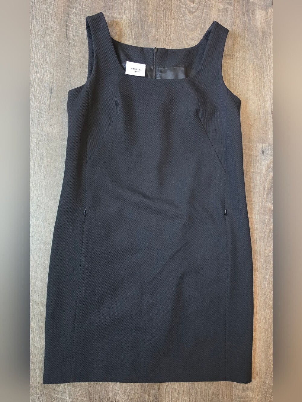 Akris Punto Ribbed Wool Midi Mod Inspired Shift Dress Womens 6 Black Classic Lux - Picture 6 of 14